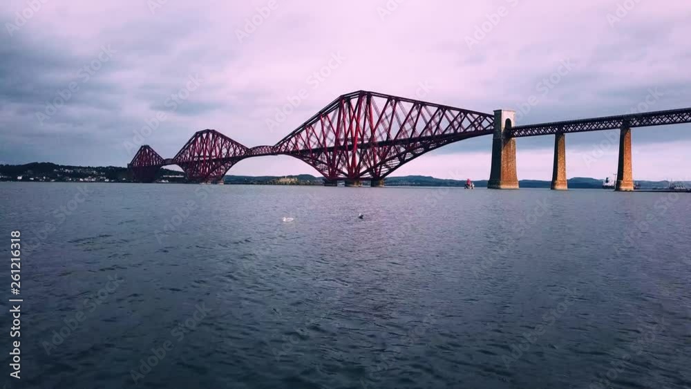 Forth Bridge, Queensferry crossing - Scotland (Aerial shot) Forth Bridge, Queensferry crossing - Scotland (Aerial shot)