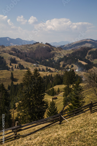 Sunny landscape in wild mountains