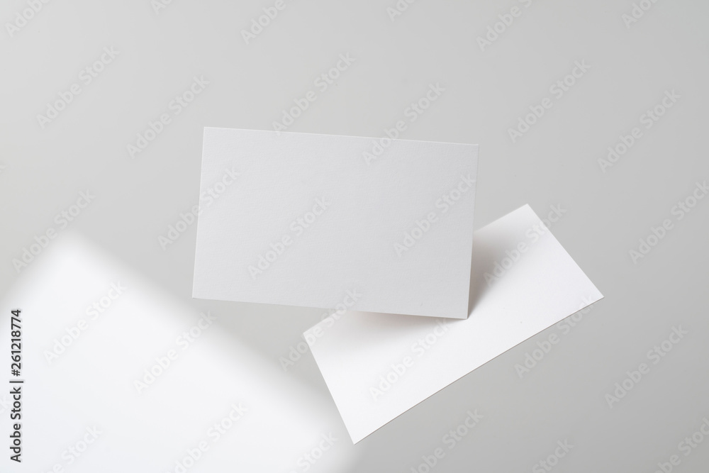 front view of white business card on white front view of white business card on white