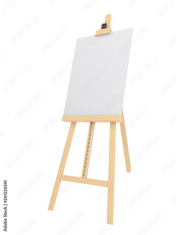 Empty wooden easel (empty canvas) isolated on white Empty wooden easel (empty canvas) isolated on white