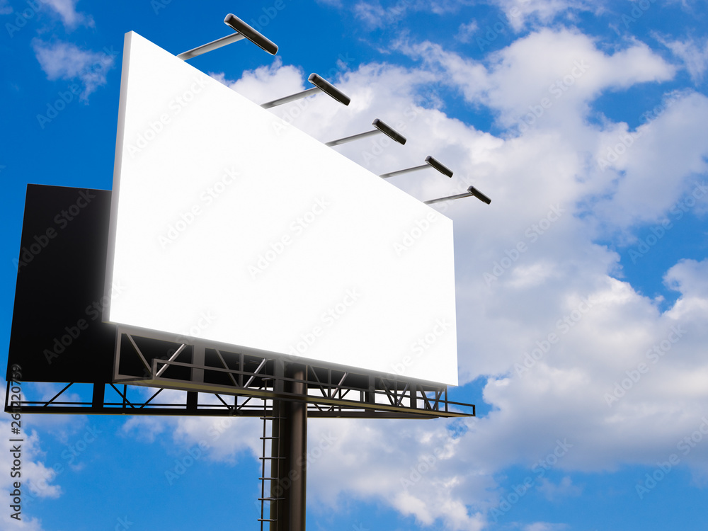 3D rendering of blank billboard (empty advertisement) isolated on white background - mock up template 3D rendering of blank billboard (empty advertisement) isolated on white background - mock up template
