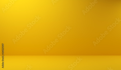 Fototapeta Naklejka Na Ścianę i Meble -  Abstract luxury yellow background used for display product ad and website template, 3D illustration. 