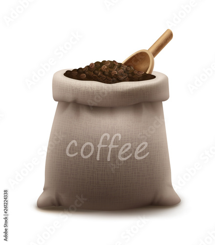 Coffee beans in sack