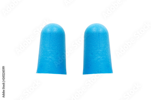 Fotografía Blue earplugs isolated