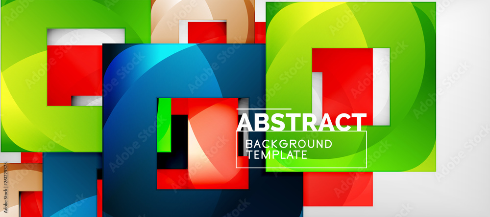 Obraz premium Square background, abstract squares on grey, business or techno template