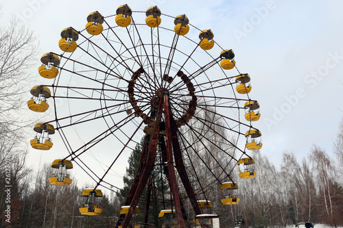 Ferris wheel in Park of a Ghost town Pripyat, Ukraine
