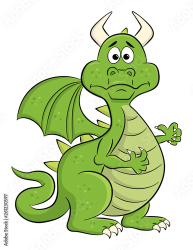 baffled cartoon dragon