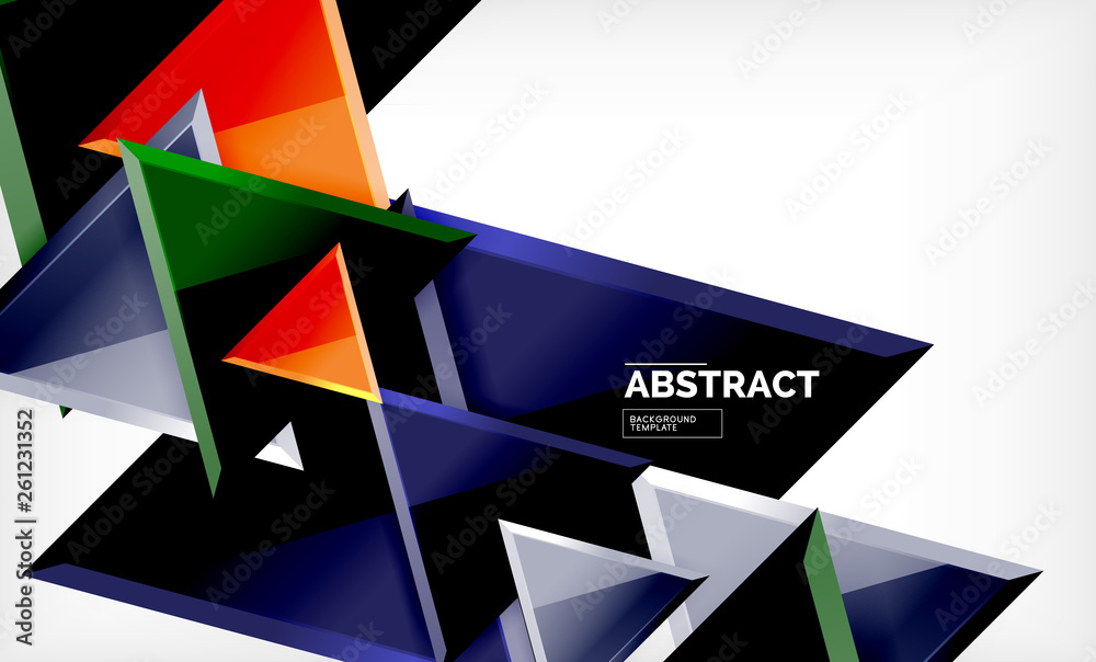 Flying triangles compostion geometric background Flying triangles compostion geometric background