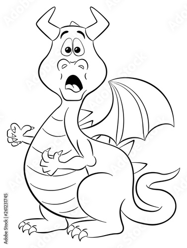 scared looking cartoon dragon