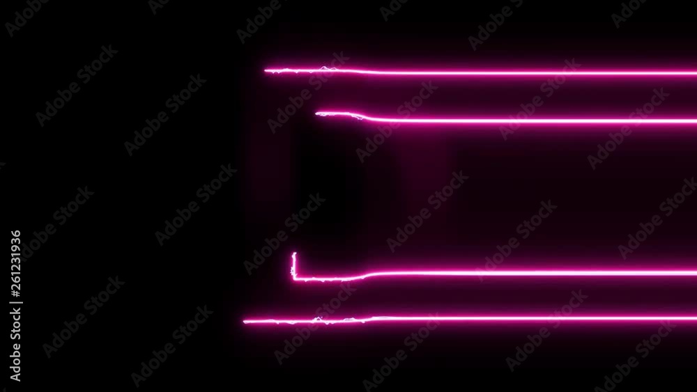 Letter D reveal neon electric glowing motion wipes to center. 4K 60 fps video render footage