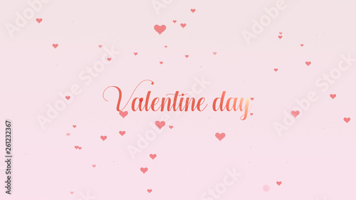 Valentine's Day lettering. Love background with pink little cute hearts for Valentine's Day. Light pink backgrop. Rose pink inscription. © VFX