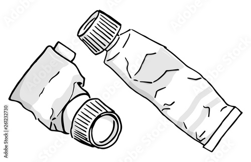 hand drawn paint tubes