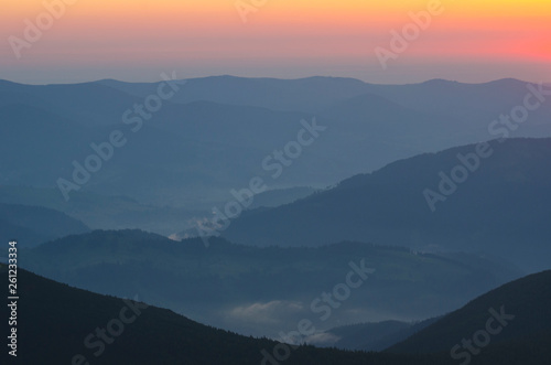 mountain silhouettes at sunset  sunrise 