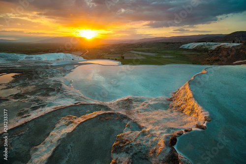 Pamukkale at sunset