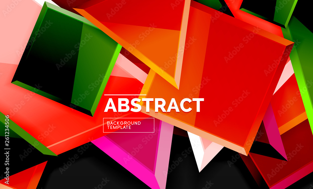 Squares and triangles geometrical background Squares and triangles geometrical background