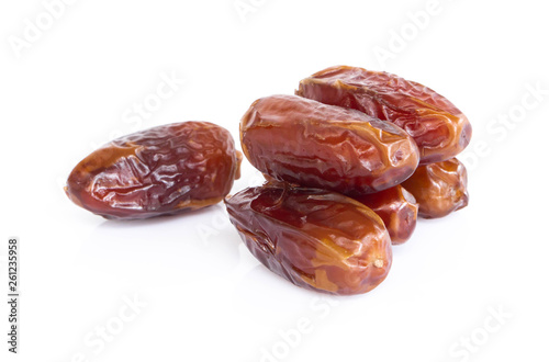 Date palm isolated on white blackground, Food healthy concept