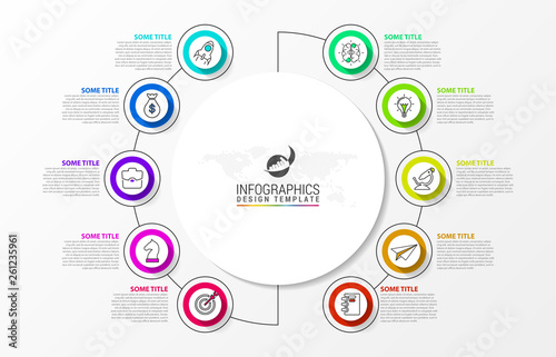 Infographic design template. Creative concept with 10 steps