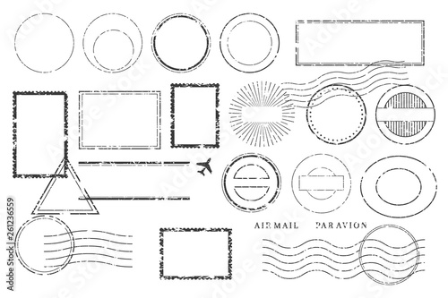 Postcard stamps and marks. Postage cancellation and shipping labeling.