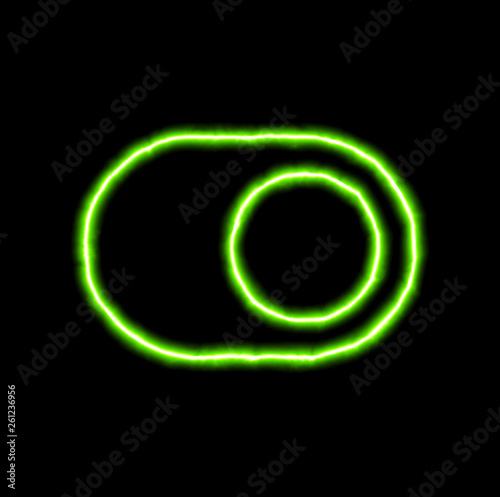 green neon symbol toggle on