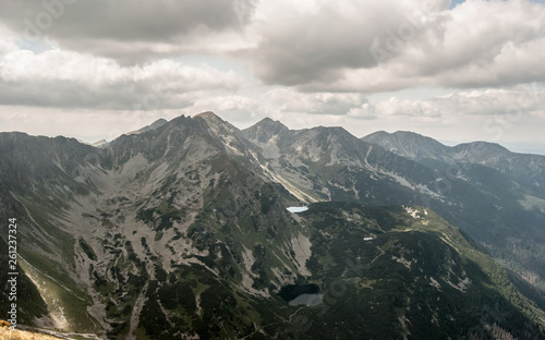 View from Volovec mountain peak in Zapadne Tatry mountains on slovakian-polish borders