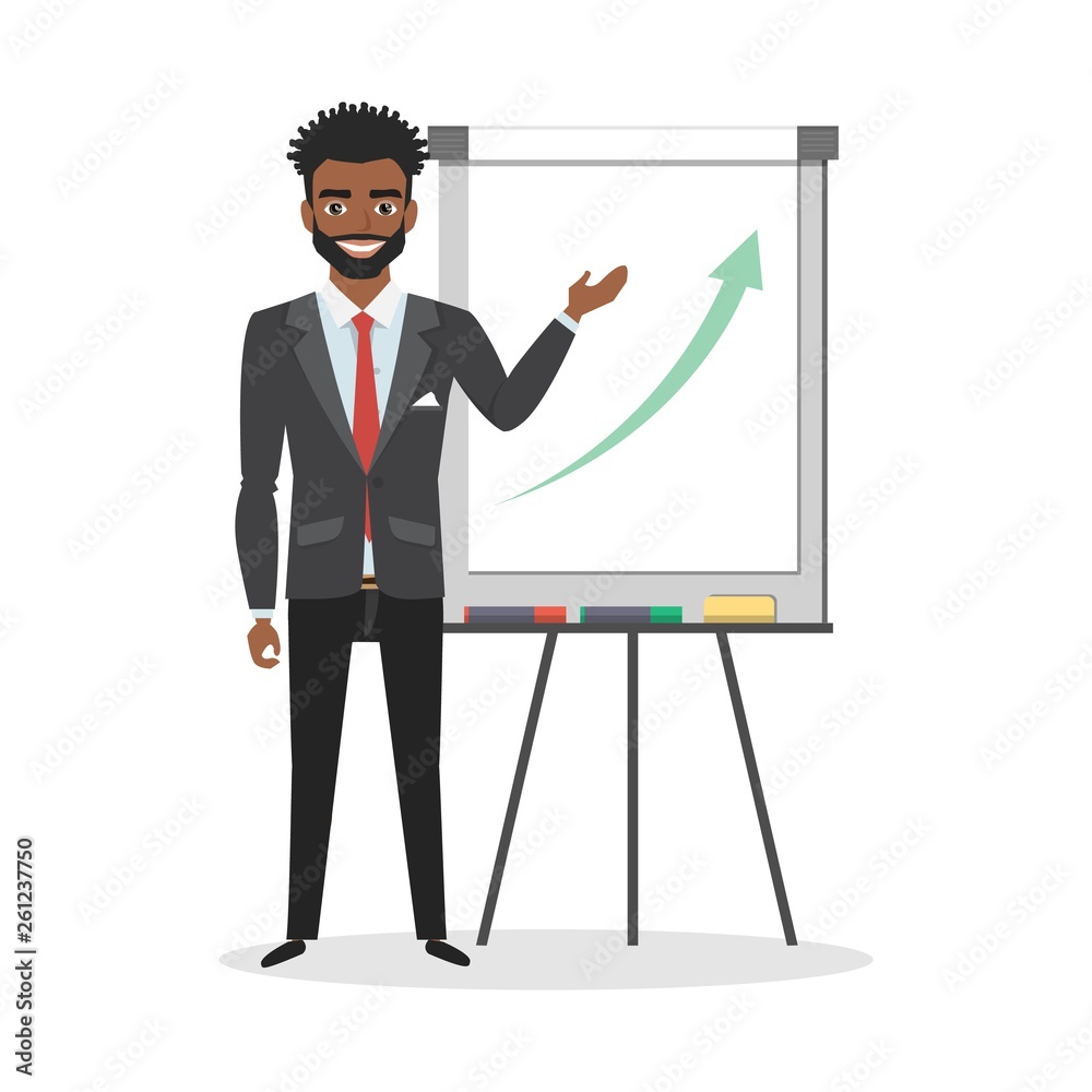 presentation on flip chart paper. vector illustration presentation on flip chart paper. vector illustration