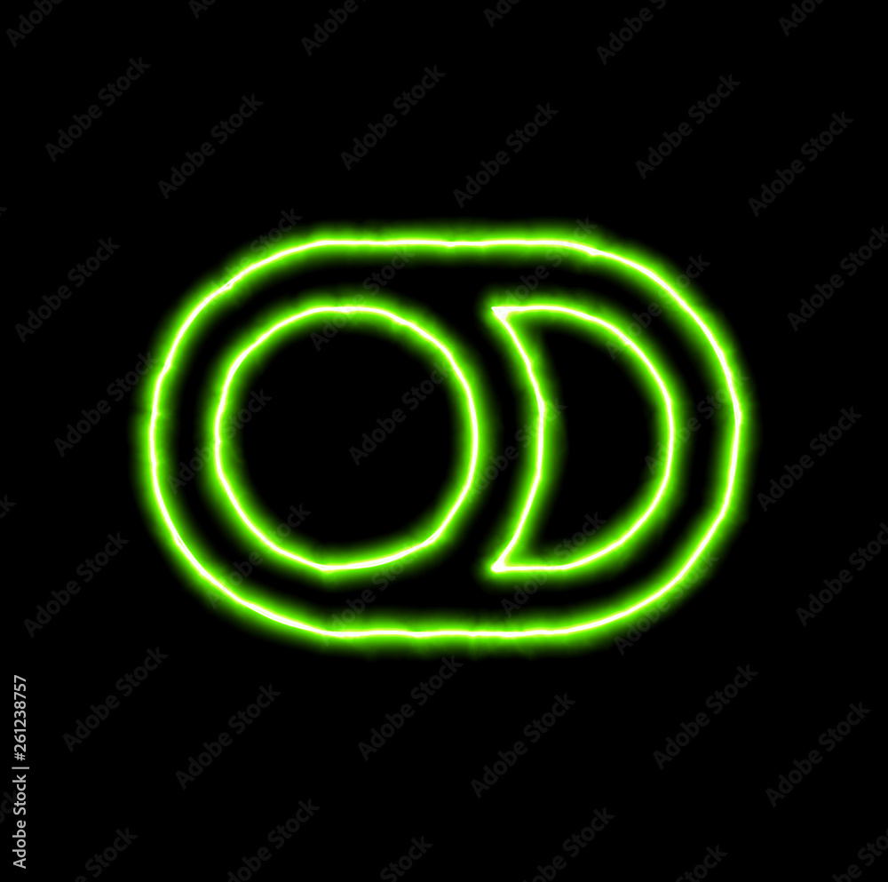 green neon symbol toggle off green neon symbol toggle off