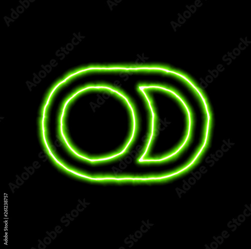 green neon symbol toggle off