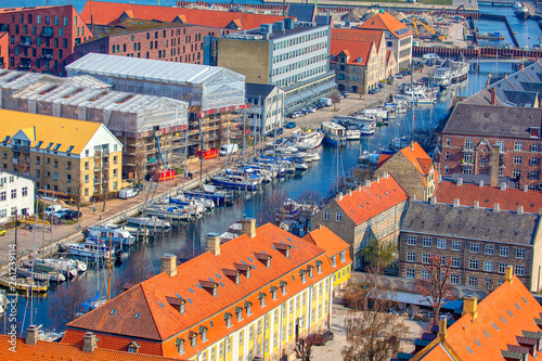 Photography Aerial view of the harbour in Copenhagen