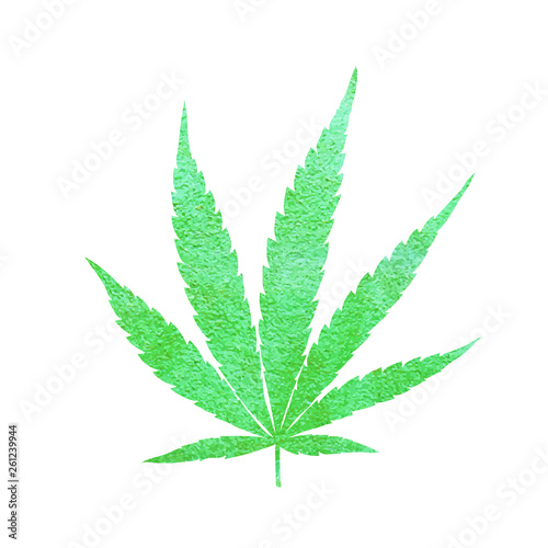 Glitter green cannabis leaf vector