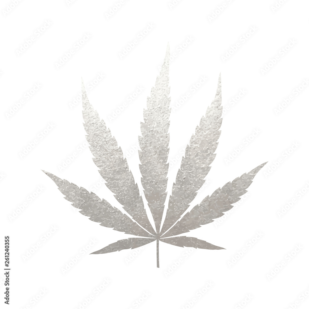 Silver cannabis indica leaf vector Silver cannabis indica leaf vector