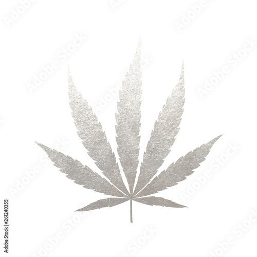 Silver cannabis indica leaf vector