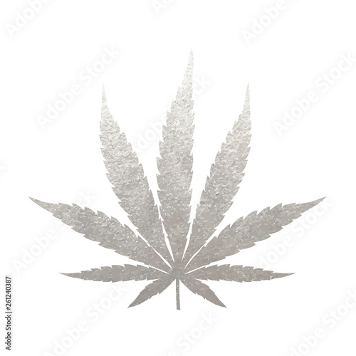 Silver cannabis leaf vector