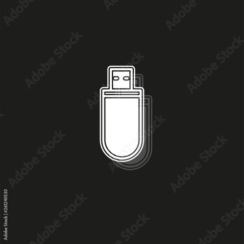 pendrive sign illustration, usb icon - technology connection symbol