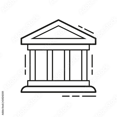 municipal building icon on white