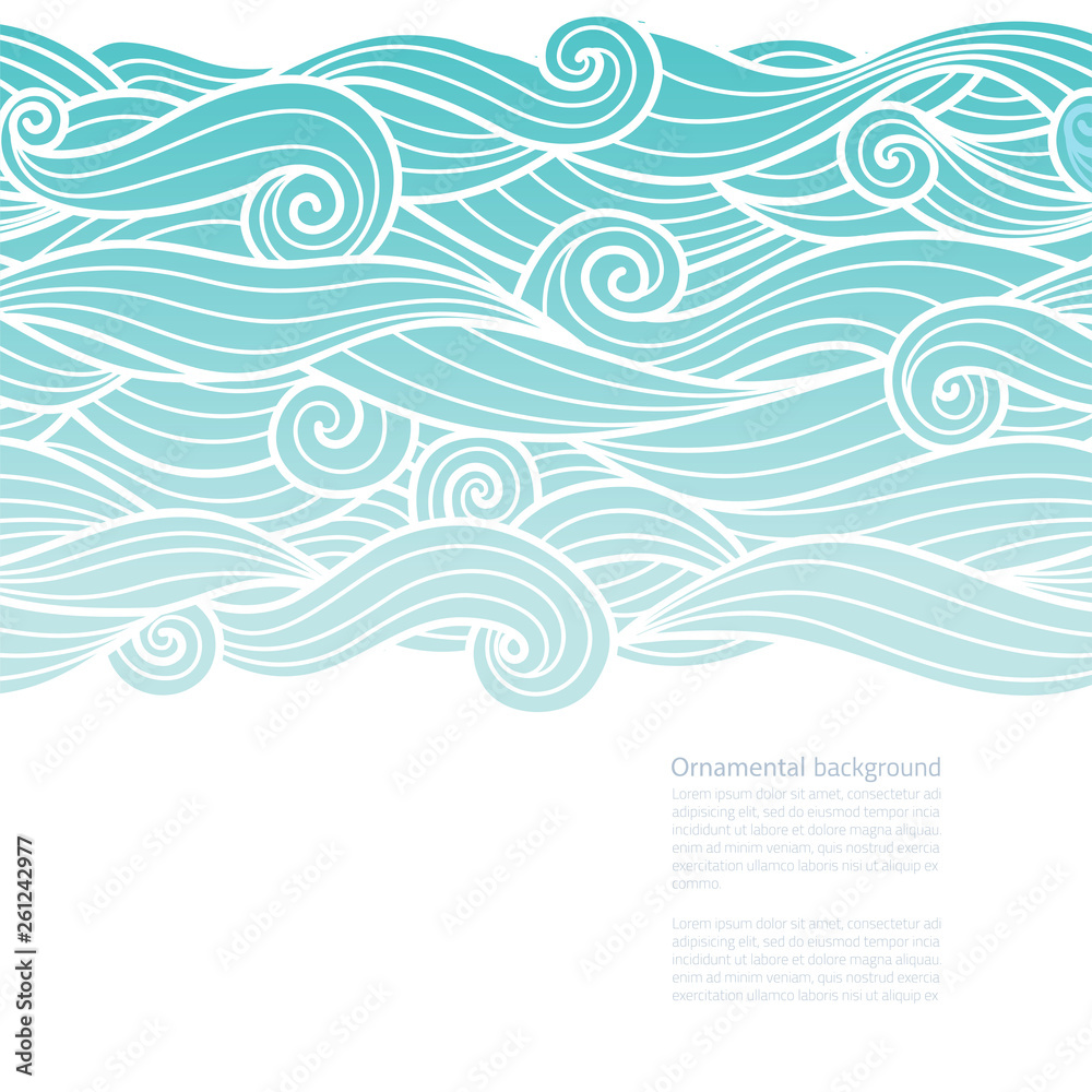 Waves pattern design with copy space