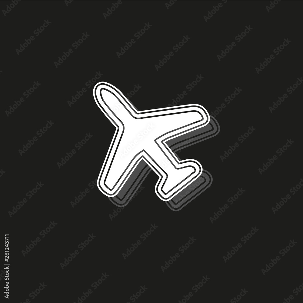 Airplane icon - travel icon - fly flight symbol - vector plane
