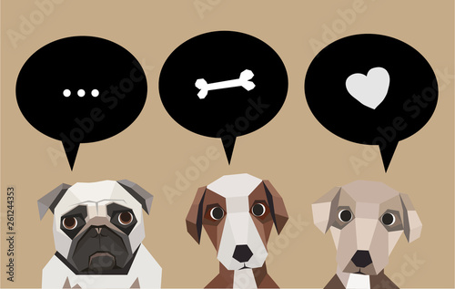 Vector - Cute dogs think