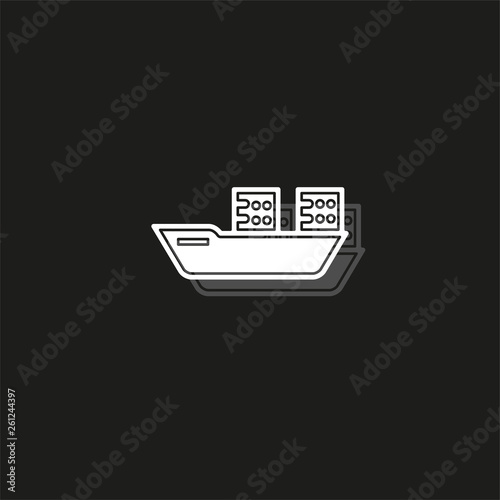 vector shipping boat illustration - travel icon - cruise boat symbol