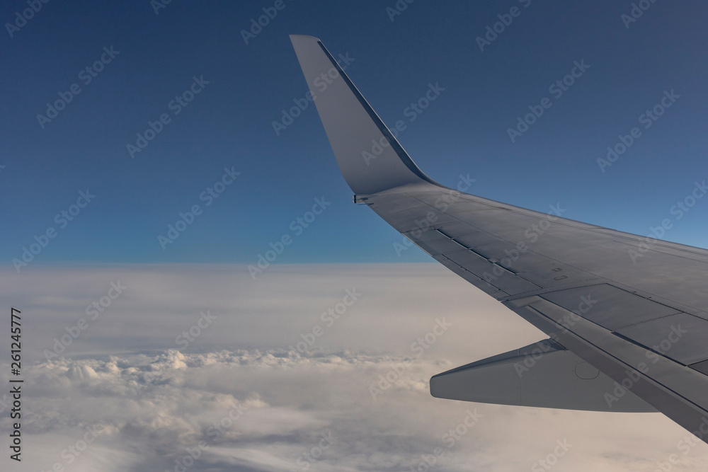 View of the earth from the wing of the aircraft. View of the earth from the wing of the aircraft.