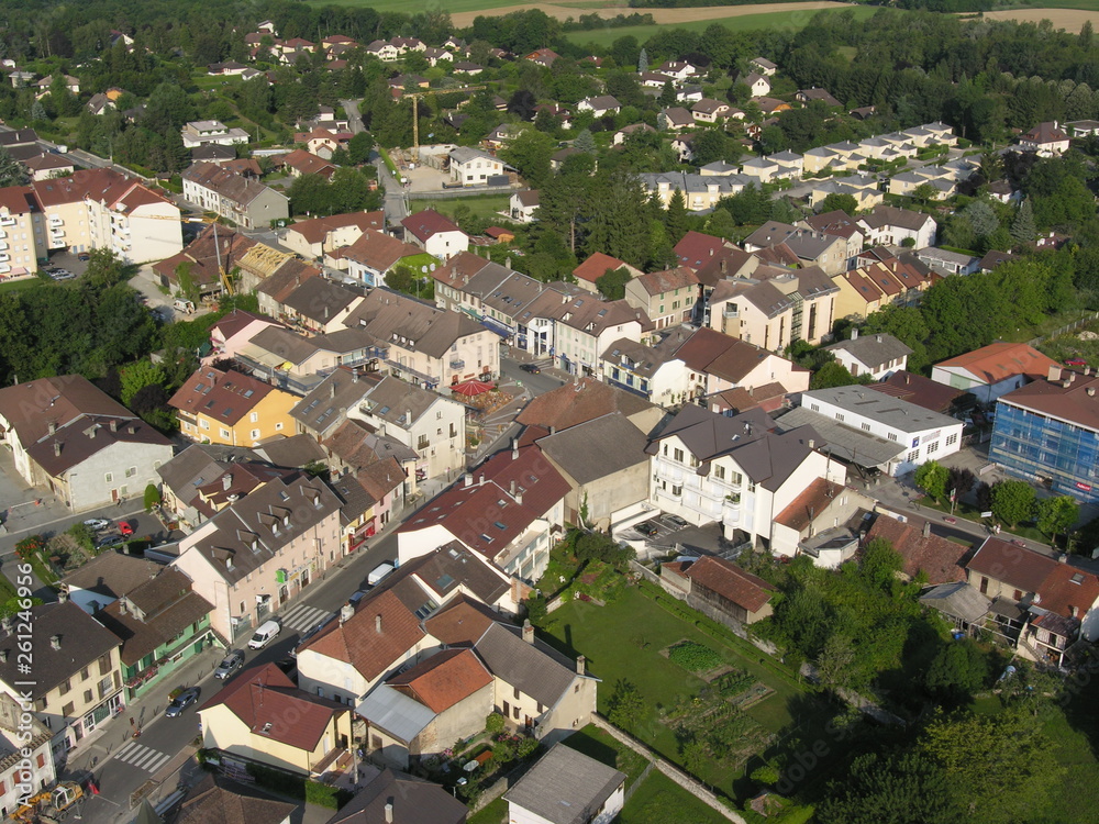 Vue aérienne d'un quartier