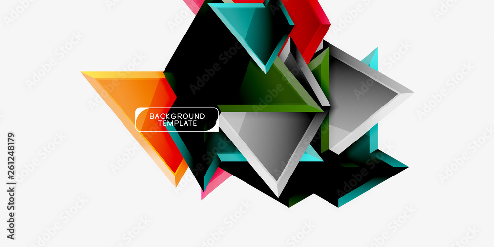 Minimal geometrical triangles with 3d effect abstract background template Minimal geometrical triangles with 3d effect abstract background template