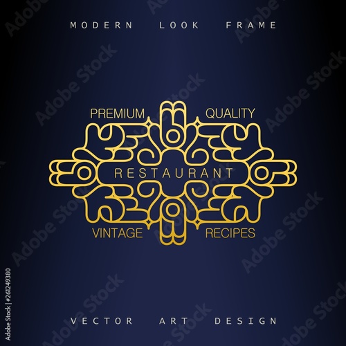 Art-Deco frame in mono line style