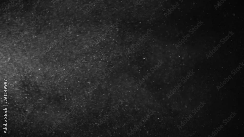 Natural Organic Dust Particles Floating On Black Background. Dynamic Dust Particles Randomly Float In Space With Fast And Slow Motion. Shimmering Glittering White Particles With Bokeh In The Air. Natural Organic Dust Particles Floating On Black Background. Dynamic Dust Particles Randomly Float In Space With Fast And Slow Motion. Shimmering Glittering White Particles With Bokeh In The Air.