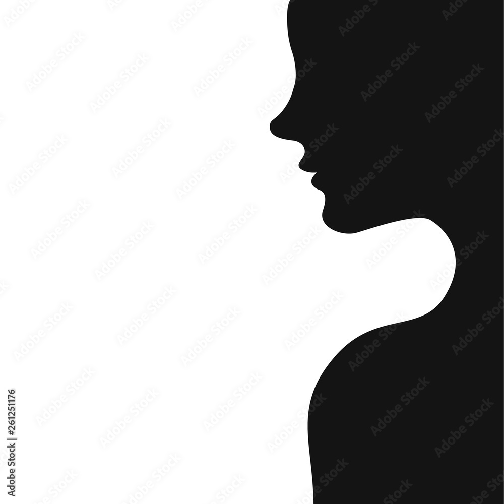 Silhouette woman portrait