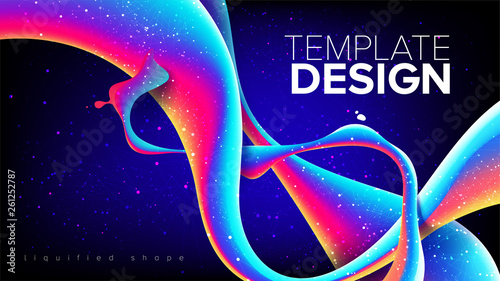 The illustration of liquified shapes in vector with vivid gradient color.  It is suitable for being as any kind of template, landing page, etc.