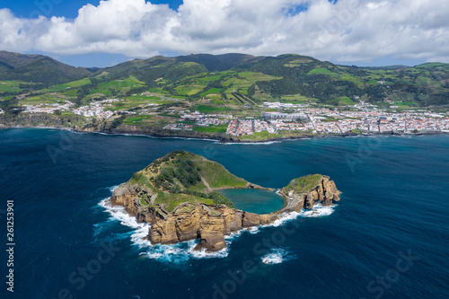 Aerial view of Islet of Vila Franca do Campo, Sao Miguel island, Azores, Portugal. photo