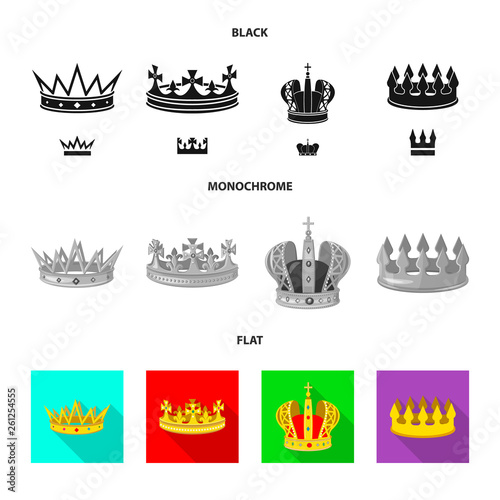 Vector design of medieval and nobility icon. Collection of medieval and monarchy stock symbol for web.