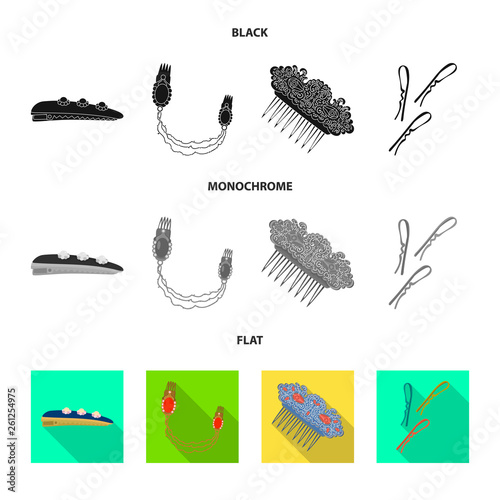 Vector design of beauty and fashion symbol. Set of beauty and female vector icon for stock.