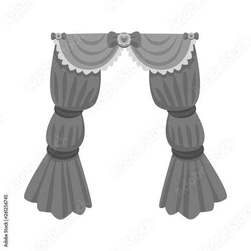 Vector design of curtain and apartment symbol. Set of curtain and jalousie vector icon for stock.