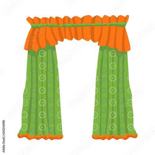Vector design of drapes and cornice symbol. Collection of drapes and cosiness vector icon for stock.